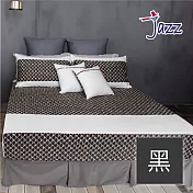 【麗塔寢飾】40支紗精梳棉 雙人加大床包 Jazz- 黑色