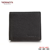 【vensers】小牛皮潮流個性皮夾(NB019902黑色短夾)
