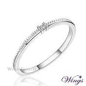 【WINGS】星河.精鍍白K金纖細微鑲戒指|輕奢線戒系列 4號