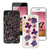 CITYBOSS for iPhone SE2 4.7吋 繽紛星夜全包防滑保護殼-金色飛燕/碎紅金色飛燕