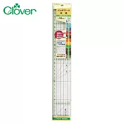 韓國製日本可樂牌Clover尺長30cm顏色拼布定規尺57-926(尺邊斜角;有角度線)分色線條長尺拼布尺 適繪線條製圖樣縫份