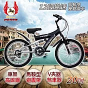 《飛馬》20吋12段變速馬鞍型雙避震車- 藍／銀 520-10 黑/銀