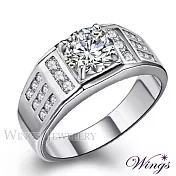 【WINGS】一克拉八心八箭戒指《王者再臨》|閃耀擬真鑽 男士系列 9號