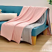 義大利La Belle 超COOL超涼感抗菌涼被(150*200CM) 極簡混搭-粉x灰