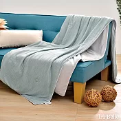 義大利La Belle 超COOL超涼感抗菌涼被(150*200CM) 極簡混搭-綠x灰