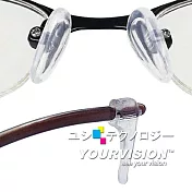 眼鏡配件舒壓組 空力氣浮式鼻墊1對+防滑耳勾1對(大)(贈螺絲起子+鼻墊螺絲) 透明