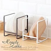 【Homely Zakka】日式簡約工藝鐵製盤架/整理置物架/瀝水收納層架 (大)白色