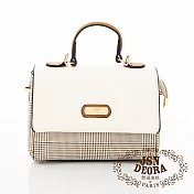 JSN - 法國傑遜迪歐千鳥紋掀蓋側肩包米色