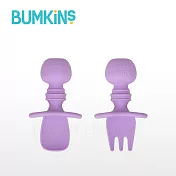 美國 Bumkins 寶寶矽膠湯叉組- 薰衣草紫