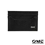 【OMC】馬鬃紋簡約牛皮卡片夾(黑色)
