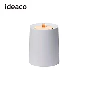【日本ideaco】圓形家用垃圾桶-11.4L(附專用原木蓋) -灰白