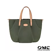 【OMC】休閒輕盈抓皺南瓜包手提斜背兩用包(綠色)