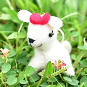 小白狗鑰匙圈-蝴蝶結