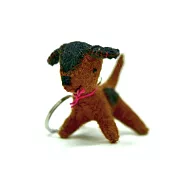 斑點小犬鑰匙圈-黑棕