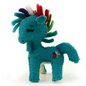 彩虹鬃馬鑰匙圈-藍綠