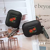 INJOYmall for AirPods 優雅山茶花 保護套 TPU收納盒 附掛勾