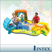 【INTEX】恐龍噴水戲水游泳池/小滑水道 249x191cm (310L)適用2歲+(57444)