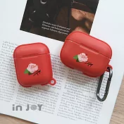 INJOYmall for AirPods 初戀粉玫瑰 保護套 TPU收納盒 附掛勾