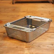 【Trusco】工業風網狀附把手鍍鋅收納盒（大）