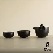 【陸寶LOHAS】原礦陶然蓋碗 茶器組 浮雕鳳凰圖騰 富吉祥如意  禪風黑