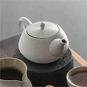 【陸寶LOHAS】旋轉自在茶器組 四件式 內斂靜謐 東方禪意 仿石釉質感 熱銷經典款     禪風白