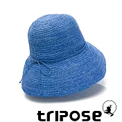 tripose 經典優雅-100%手工Raffia時尚遮陽草帽-帽簷-10cm 藍色