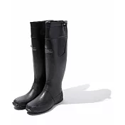 日本KIU 二代可折疊百搭雨鞋/文青風氣質雨靴 K185-900 附收納袋(男女適用)黑 M