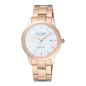 Roven Dino羅梵迪諾 經典格調時尚男錶-玫瑰金x白