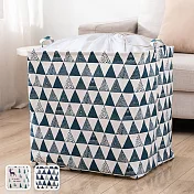 【E.dot】北歐風束口折疊收納洗衣籃-特大藍色三角