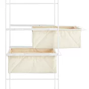 [MUJI無印良品]SUS追加帆布籃/亮面淺灰/ 56