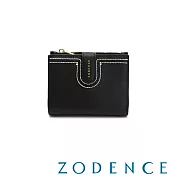 ZODENCE LIS進口牛皮三層短夾 黑色