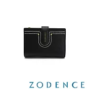 ZODENCE LIS進口牛皮簡式短夾 黑色