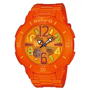 CASIO Baby-G系列 旋轉霓虹風情運動腕錶-橘