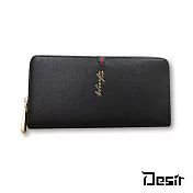 Desir男士超大容量織帶多功能手機錢包黑色