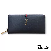 Desir男士超大容量織帶多功能手機錢包藍色