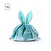 Seoul house 奢華絲絨風兔耳懶人化妝包&收納包 湖水綠