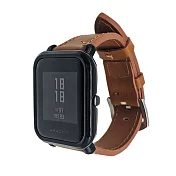 華米米動Amazfit Bip Watch 20mm 替換皮革錶帶皮革棕(送錶帶裝卸工具) 皮革棕