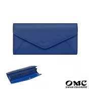 【OMC】16卡位信封式牛皮長夾- 藍色