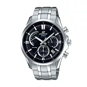 CASIO 卡西歐 EDIFICE EFB-550D 時尚扇形儀錶板設計真三眼鋼帶手錶 - 1A 黑色
