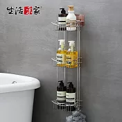 【生活採家】樂貼系列臺灣製304不鏽鋼浴室用三層沐浴品置物架#99487