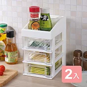 《真心良品》日系簡約桌上型三層抽屜收納盒-2入組