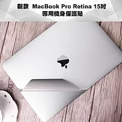 MacBook Pro Retina 15吋Touch bar專用機身保護貼(經典銀)(A1707)