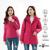 【遊遍天下】女款二件式防風透濕外套+無縫JIS90拒水羽絨外套(GJ25004) XL 黑灰