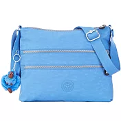 Kipling 尼龍雙拉鍊肩背/斜背包-天空藍