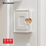 【日本 INOMATA】日製壁掛磁吸抽取式咖啡濾紙收納盒(可裝錐形/扇形)-白 -白