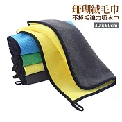 珊瑚絨毛巾 不掉毛強力吸水洗車巾 抹布 (大號/2入)30x60cm 灰黃色