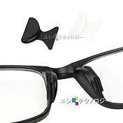 太陽眼鏡 膠框眼鏡專用超柔軟防滑鼻墊貼 眼鏡止滑鼻墊 加高鼻託 (六對12入) M-(黑)1.8mm
