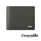 【Crocodile】Crocodile 鱷魚皮件 真皮短夾 Wind系列 6卡 零錢袋 男夾 0103-59031 黑色