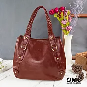 【OMC】名媛款頂級植鞣革大容量側背牛皮購物包