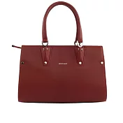 longchamp paris premier小牛皮手提托特包(s) (酒紅色)